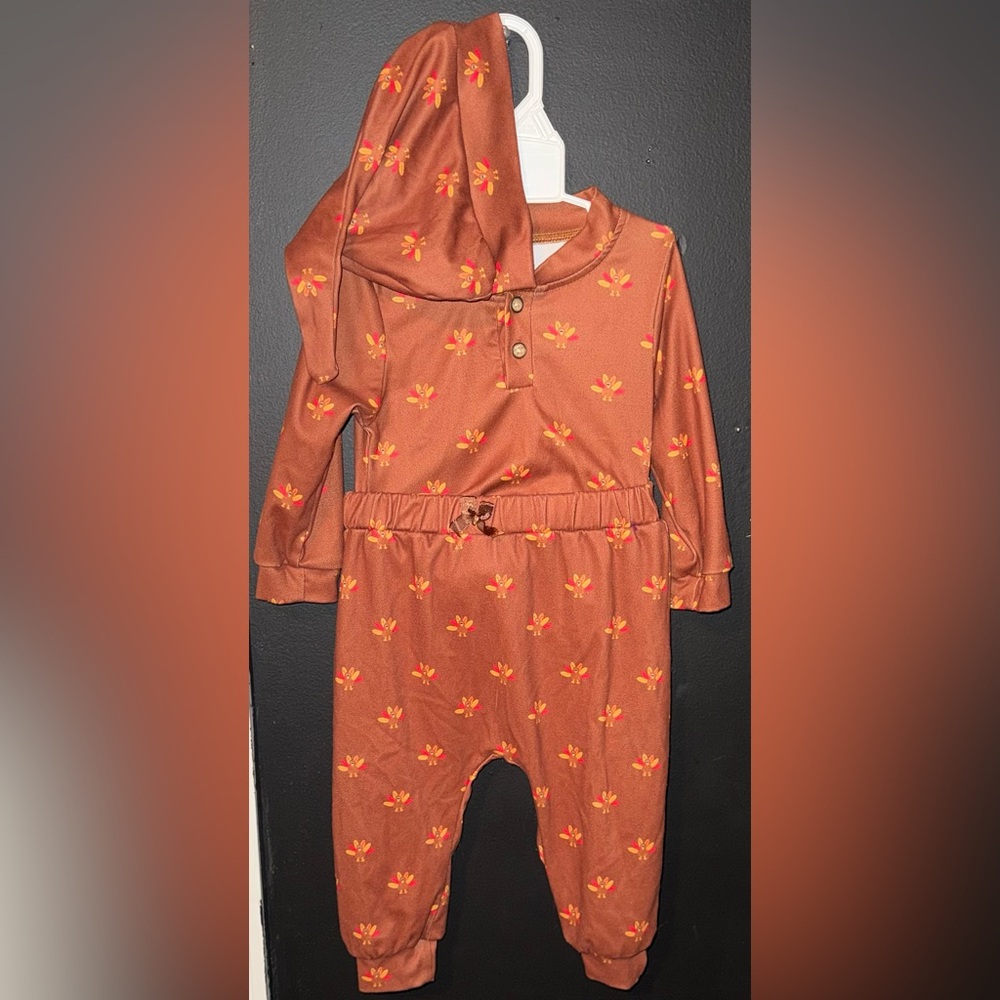 Brown Thanksgiving/Turkey matching set